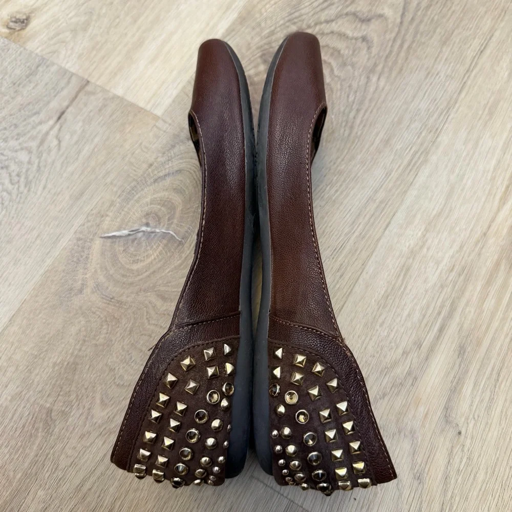 Gianni Bini Brown Studded Flats